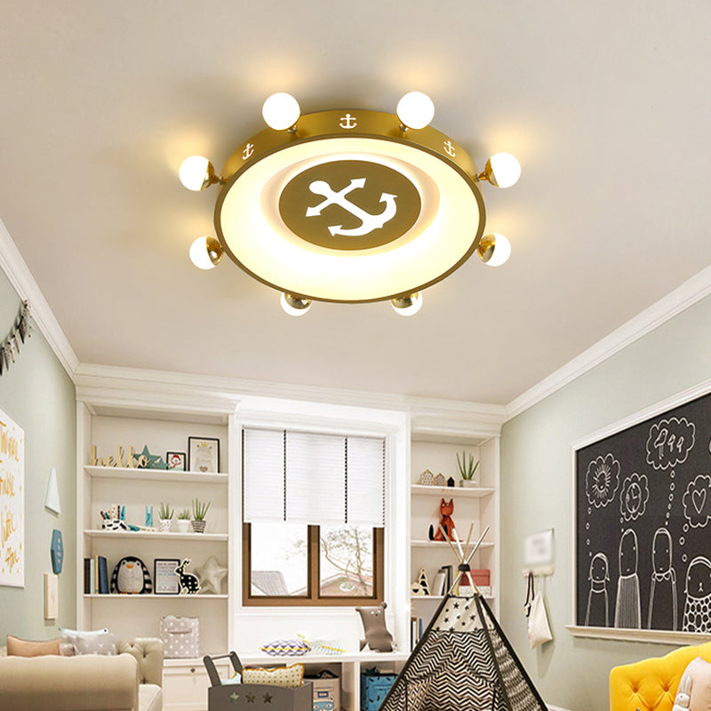 Éclairage de plafond encastré moderne en acrylique à montage encastré à LED pour chambre d'enfant en forme de cercle