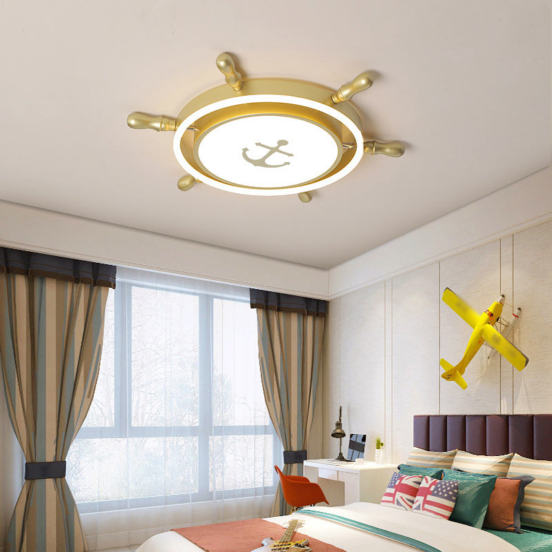 Rudder LED Flush Mount Lighting Kids Metallic Child Room Flush Mount Ceiling Light