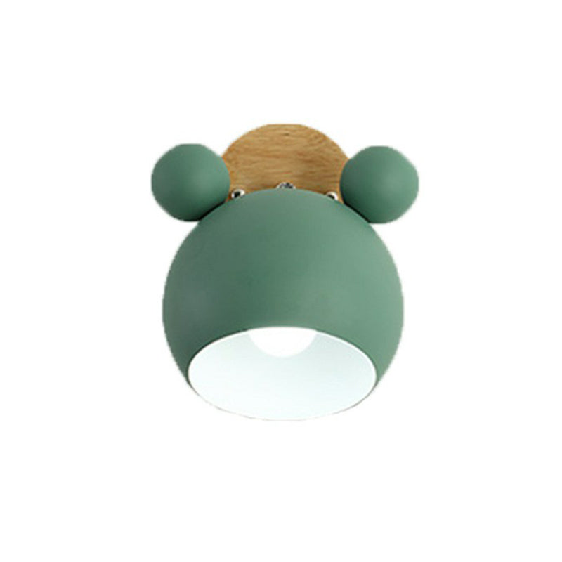 Bear Head Bedroom Wall Mount Light Metallic Single Minimalistic Wall Sconce Light