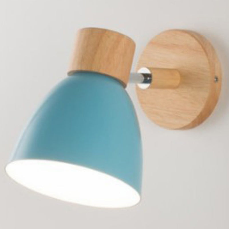 Dome Wall Mount Light Nordic Style Metallic 1-Light Bedside Rotatable Wall Lighting