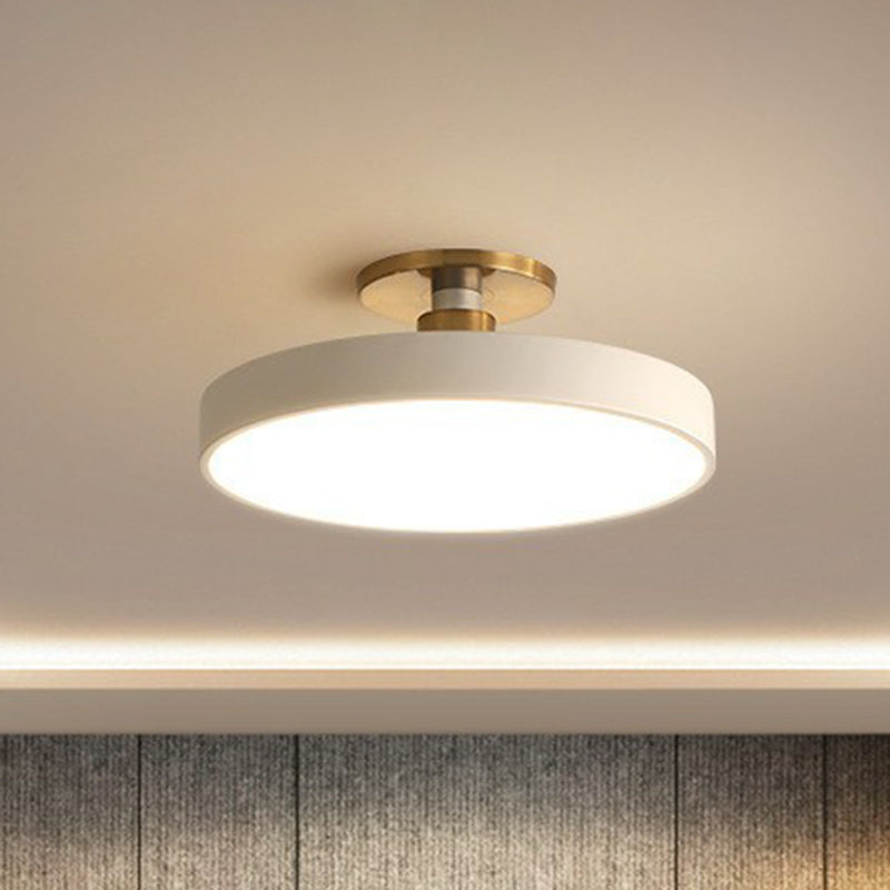 Round Flush Mount Light Nordic Style Acrylic Bedroom LED Semi Flush Ceiling Light