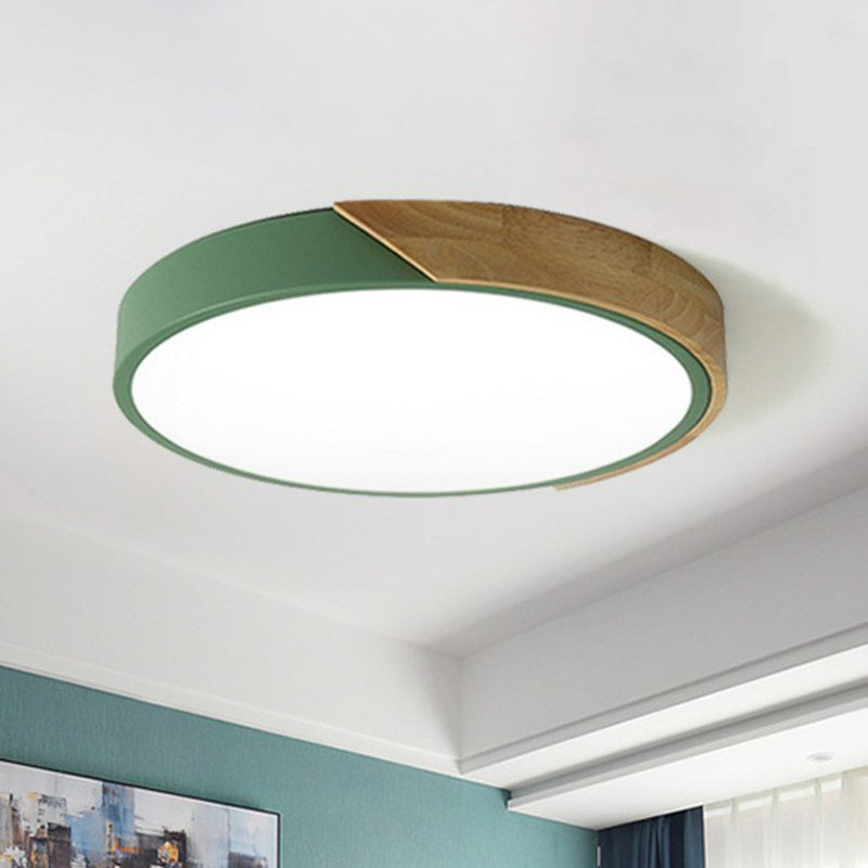 Plafonnier LED encastré de forme ronde pour chambre à coucher, plafonnier métallique de Style nordique
