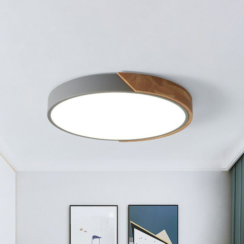 Plafonnier LED encastré de forme ronde pour chambre à coucher, plafonnier métallique de Style nordique