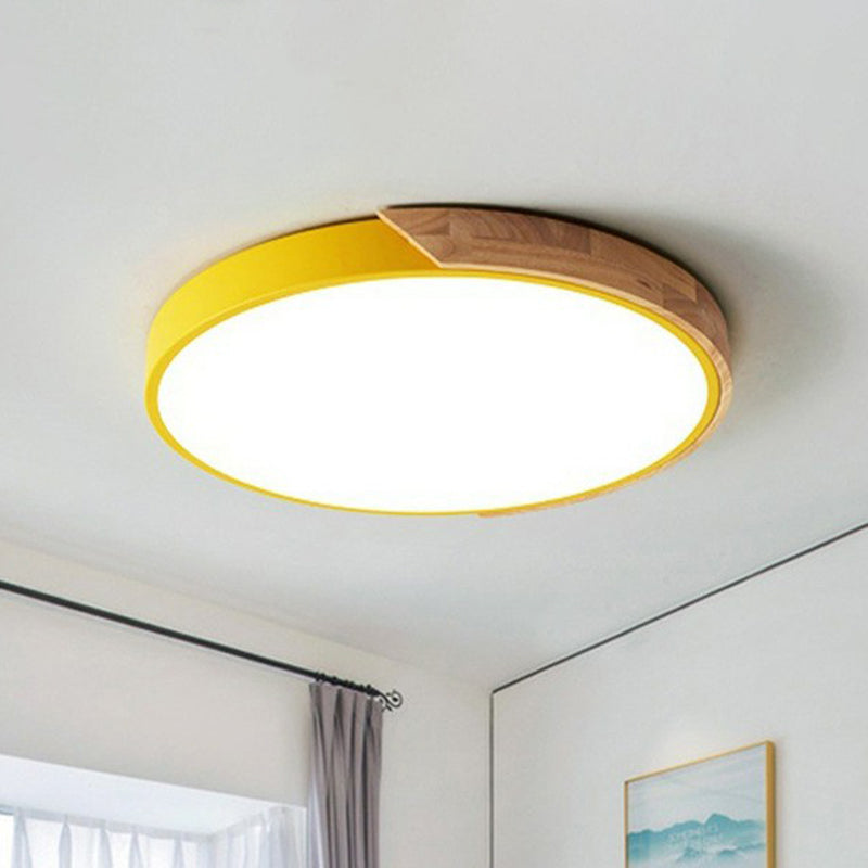 Round Shaped Bedroom LED Flush Mount Lighting Metallic Nordic Style Flush Mount Ceiling Light