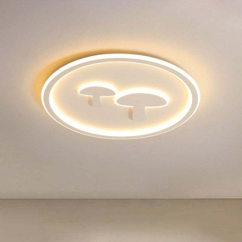 Acrylique Mushroom and Circle Shaped Flush Ceiling Light Cartoon DEL Flush Mount Lighting Fixture for Kids Bedroom
