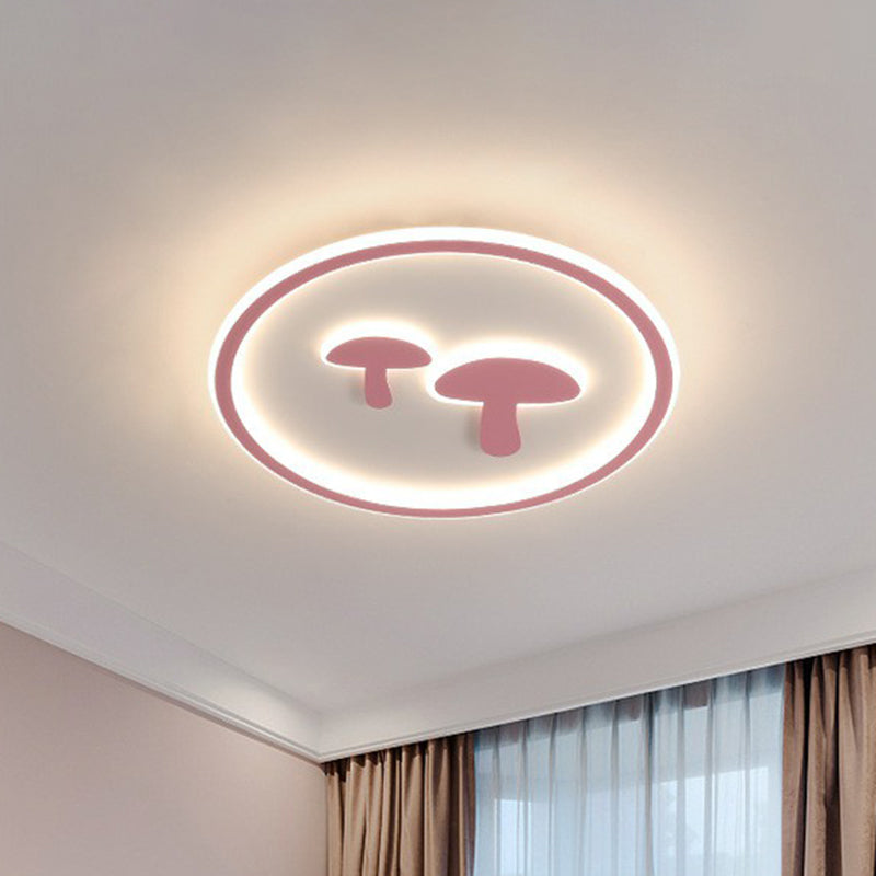 Acrylique Mushroom and Circle Shaped Flush Ceiling Light Cartoon DEL Flush Mount Lighting Fixture for Kids Bedroom
