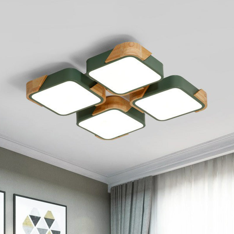Rectángulo de empalme nórdico de vaciado de luz de techo de techo de luz de techo LED de iluminación de montaje de LED