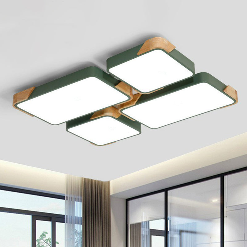 Rectángulo de empalme nórdico de vaciado de luz de techo de techo de luz de techo LED de iluminación de montaje de LED
