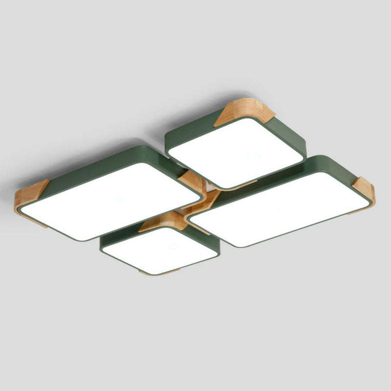 Rectángulo de empalme nórdico de vaciado de luz de techo de techo de luz de techo LED de iluminación de montaje de LED