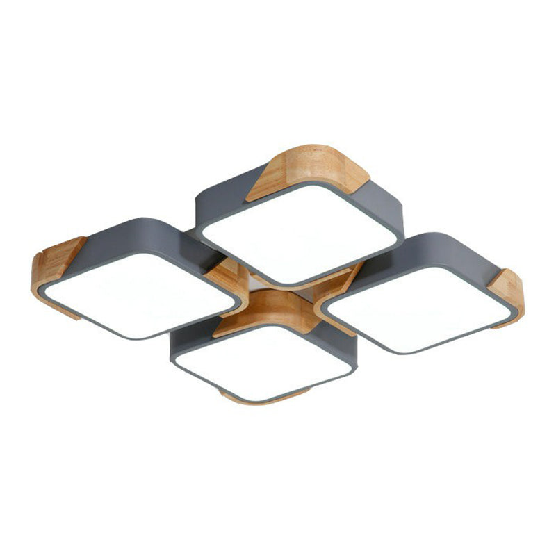 Rectángulo de empalme nórdico de vaciado de luz de techo de techo de luz de techo LED de iluminación de montaje de LED