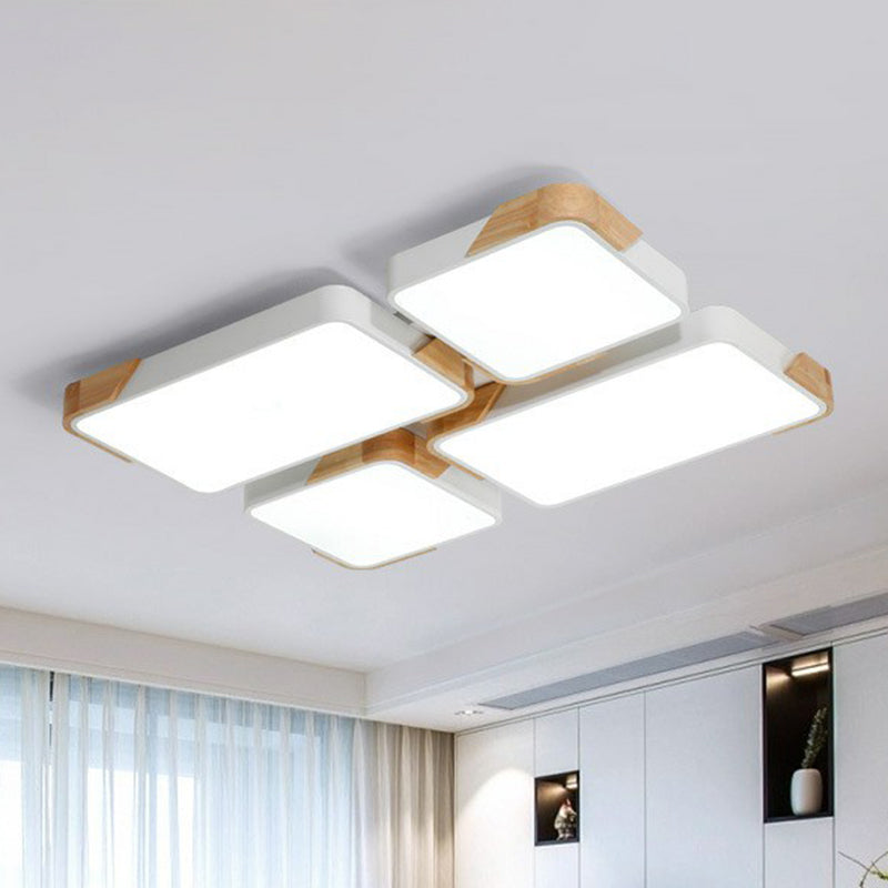 Rectángulo de empalme nórdico de vaciado de luz de techo de techo de luz de techo LED de iluminación de montaje de LED