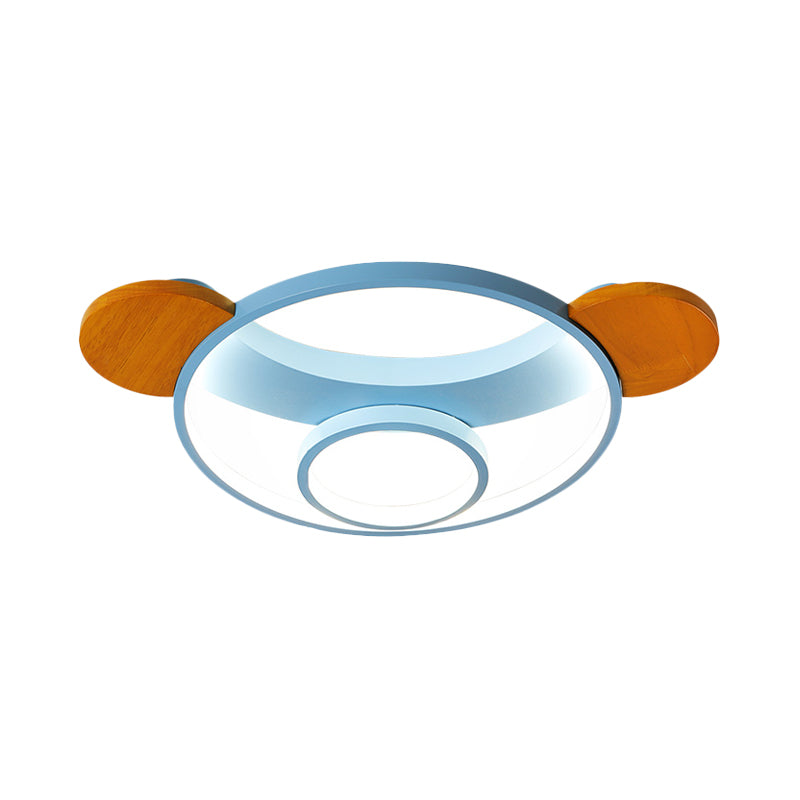 16"/19,5"W Deckenleuchte in Bärenform für Kinder, Silikon, LED, blau/rosa, Unterputzlampe für Kinderzimmer, warmes/weißes Licht