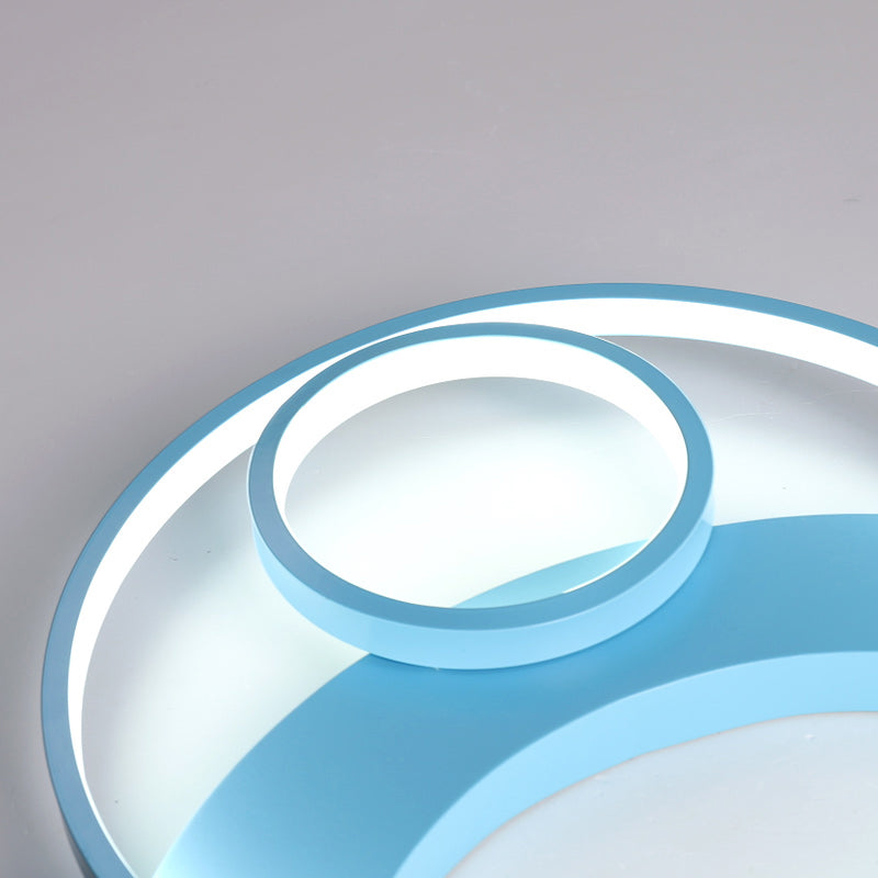 16"/19,5"W Deckenleuchte in Bärenform für Kinder, Silikon, LED, blau/rosa, Unterputzlampe für Kinderzimmer, warmes/weißes Licht