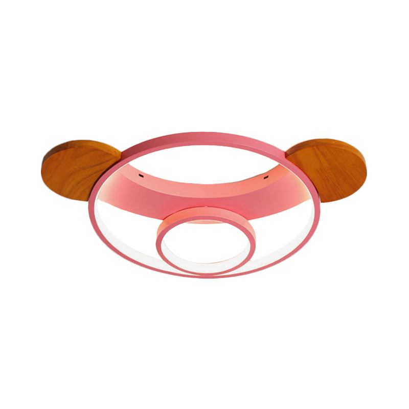 16"/19,5"W Deckenleuchte in Bärenform für Kinder, Silikon, LED, blau/rosa, Unterputzlampe für Kinderzimmer, warmes/weißes Licht