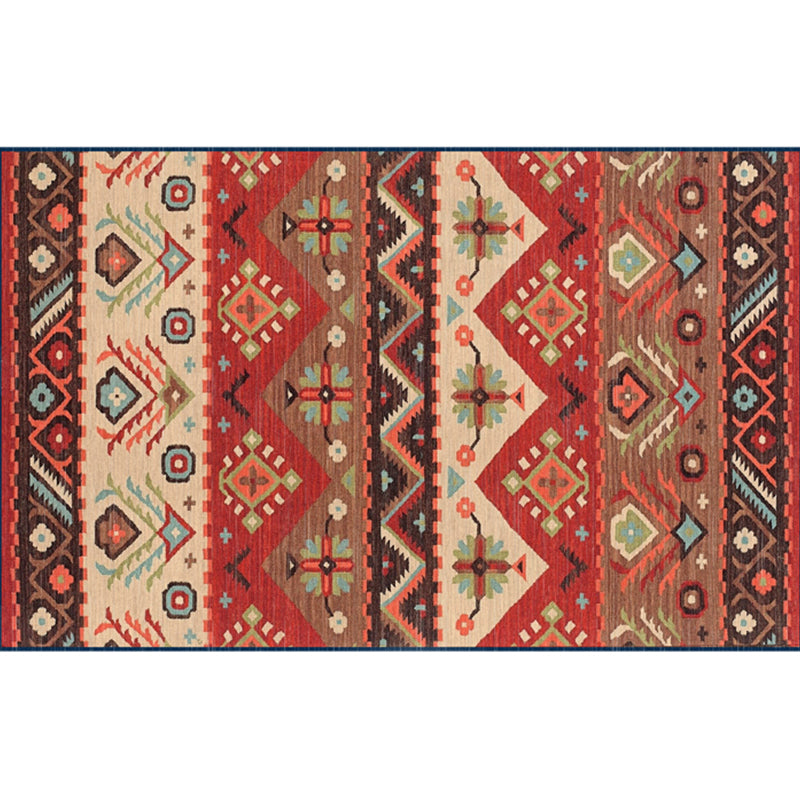 Vintage-Digitaldruck-geometrischer Teppich, mehrfarbiger Boho-Chic-Teppich, Synthetik, schmutzabweisend, rutschfest, haustierfreundlicher Teppich für Zuhause