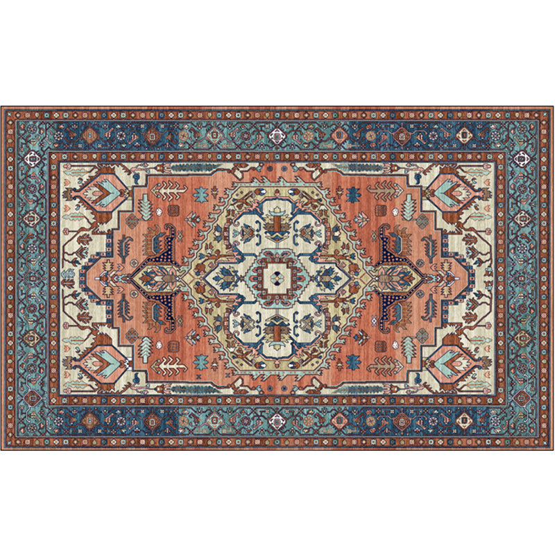 Vintage-Digitaldruck-geometrischer Teppich, mehrfarbiger Boho-Chic-Teppich, Synthetik, schmutzabweisend, rutschfest, haustierfreundlicher Teppich für Zuhause