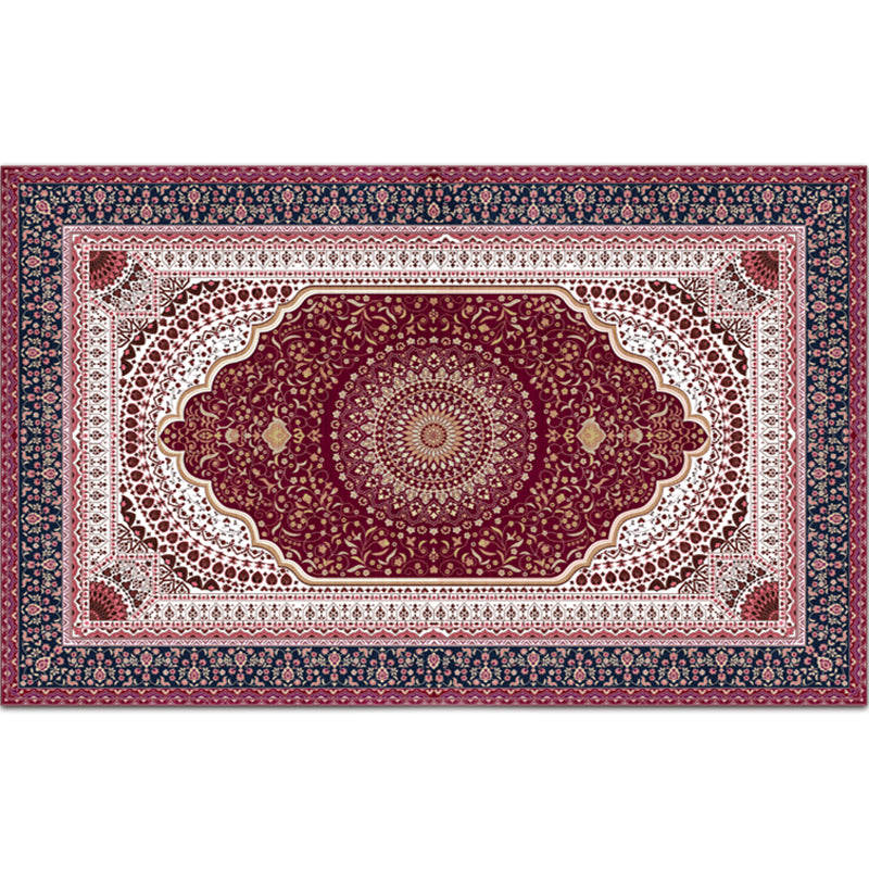 Vintage-Digitaldruck-geometrischer Teppich, mehrfarbiger Boho-Chic-Teppich, Synthetik, schmutzabweisend, rutschfest, haustierfreundlicher Teppich für Zuhause