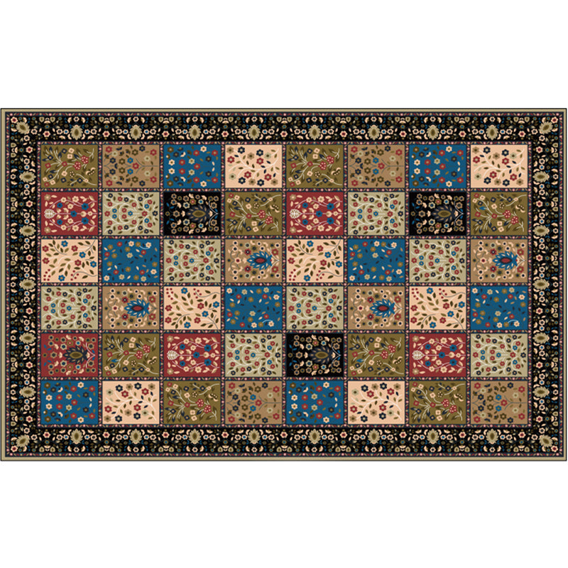 Vintage-Digitaldruck-geometrischer Teppich, mehrfarbiger Boho-Chic-Teppich, Synthetik, schmutzabweisend, rutschfest, haustierfreundlicher Teppich für Zuhause