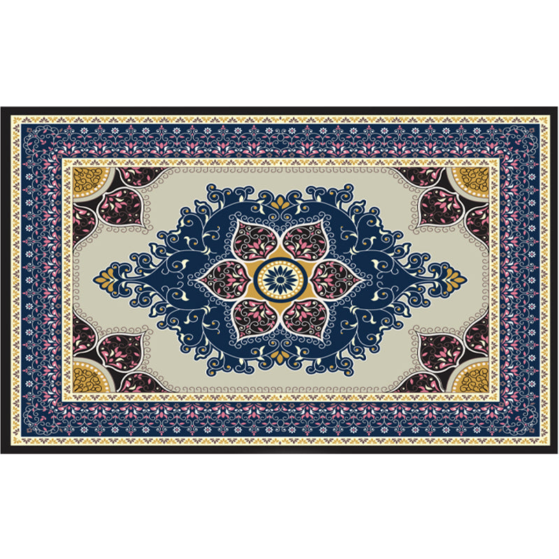 Vintage-Digitaldruck-geometrischer Teppich, mehrfarbiger Boho-Chic-Teppich, Synthetik, schmutzabweisend, rutschfest, haustierfreundlicher Teppich für Zuhause