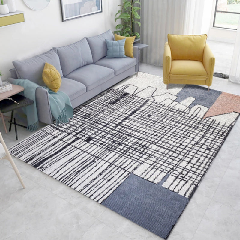 Alfombra bohemia colorida alfombra de estampado multicolor lavable sin deslizamiento alfombra resistente a manchas para sala de estar