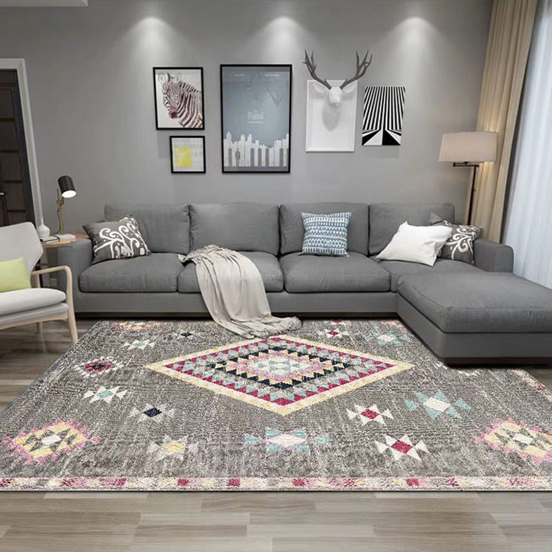 Mode boho chic tapijt multi-color rhombus print tapijt machine wasbaar huisdiervriendelijke antislip achterste tapijt voor huis