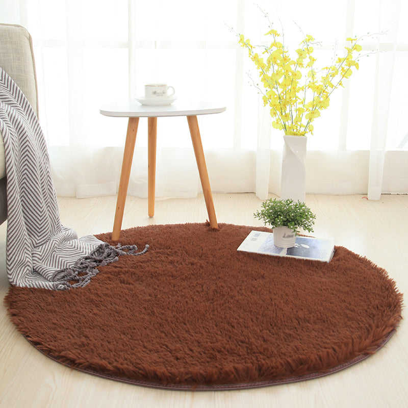 Natural Simple Rug Multi-Color Plain Rug Easy Care Machine Wash Area Carpet for Bedroom