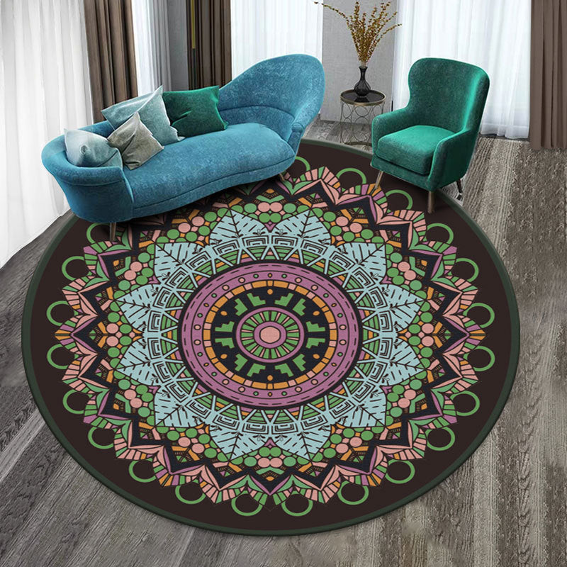 Synthétique de tapis à imprimé tribal multicolore chic