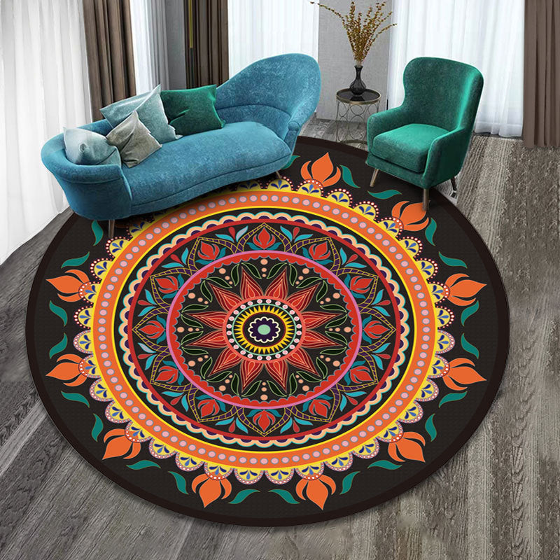 Synthétique de tapis à imprimé tribal multicolore chic