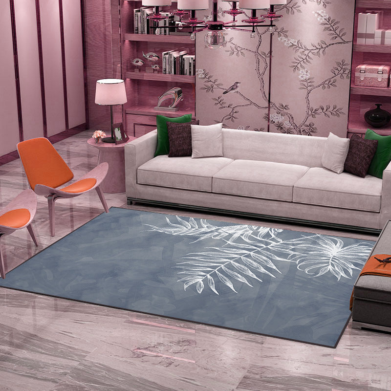 Veelkleurige plantenprint tapijten Polyester Noordse tapijt vlekbestendige huisdiervriendelijke niet-slip tapijt voor familiekamer