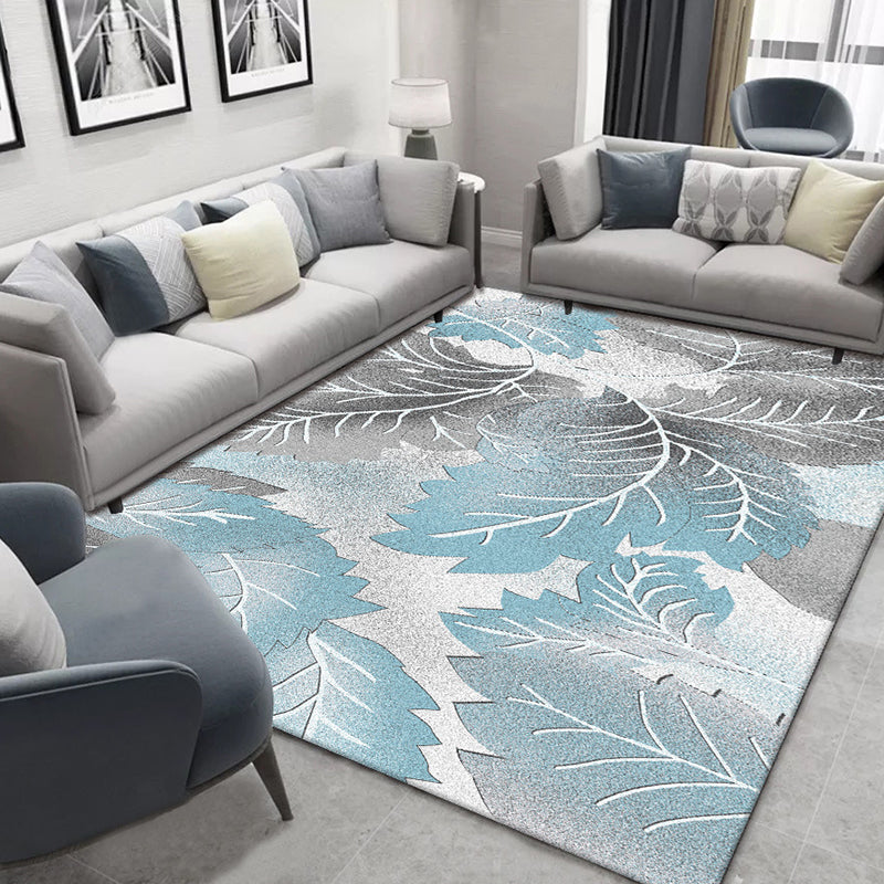 Glam Nordic Area Rug Multi-Colored Plant Carpet Stain Resistant Washable Anti-Slip Backing Rug for Sitting Room