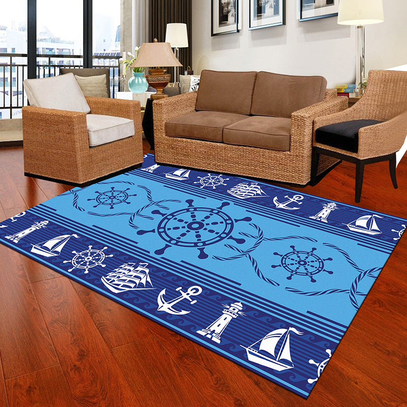Multicolor Geometric Botanical Rug Synthetics Modern Carpet Stain Resistant Non-Slip Washable Rug for Home