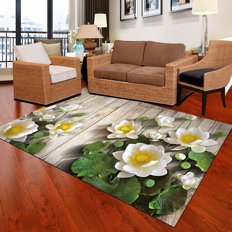 Personality Patterned Rug Multi Colored Nordic Carpet Synthetics Machine Washable Non-Slip Pet Friendly Rug for Great Room