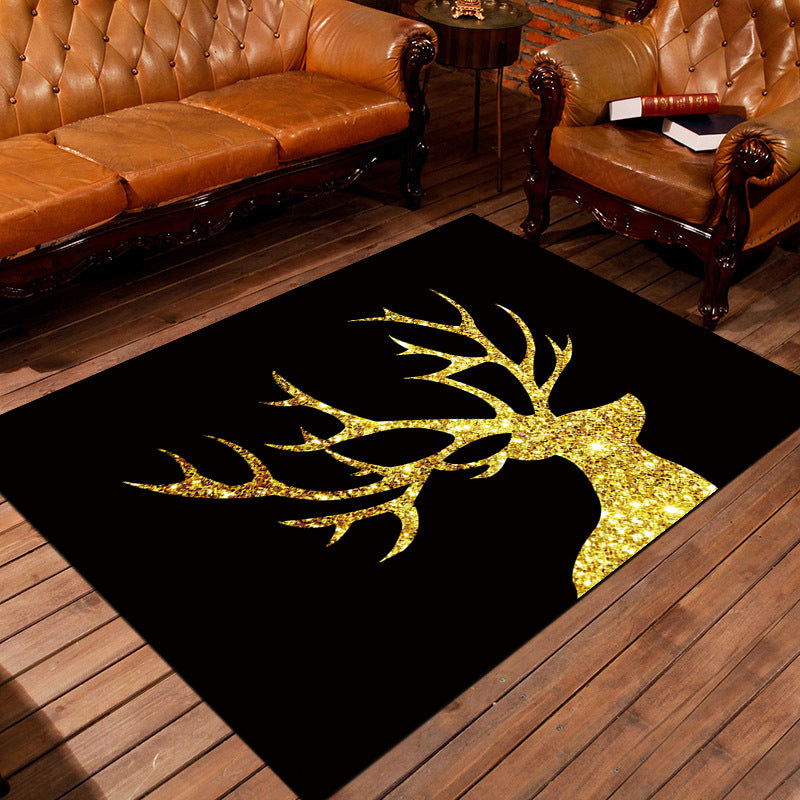 Personality Patterned Rug Multi Colored Nordic Carpet Synthetics Machine Washable Non-Slip Pet Friendly Rug for Great Room