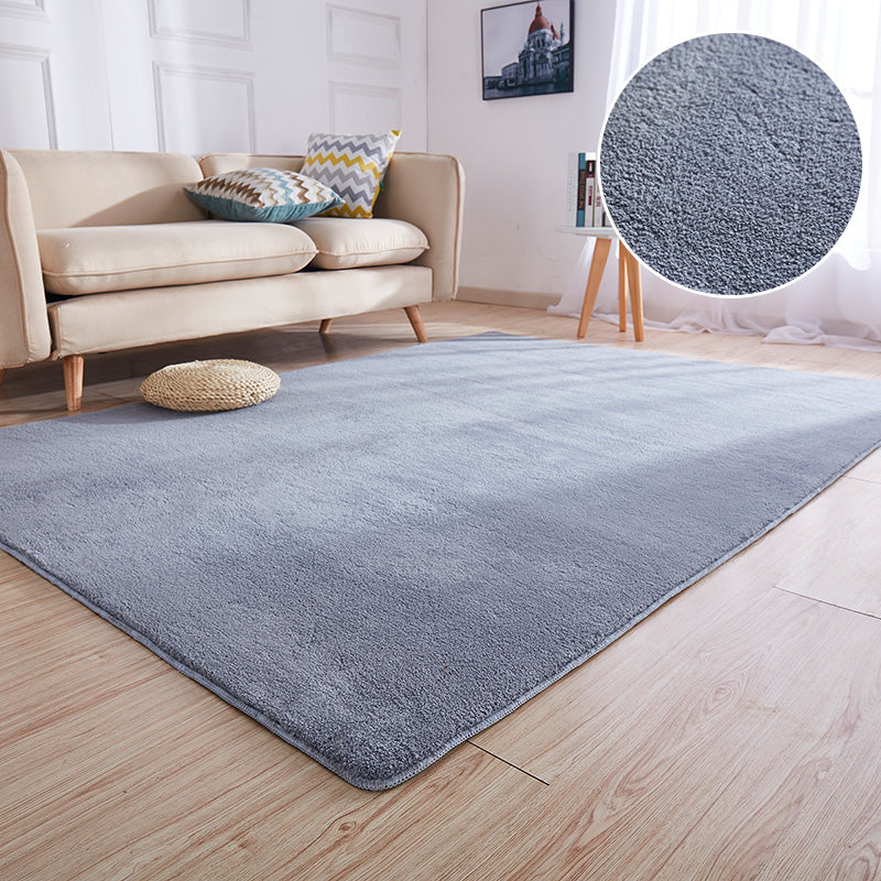 Minimalism Living Room Area Rug Multi-Colored Plain Rug Polyester Non-Slip Backing Machine Washable Stain Resistant Carpet