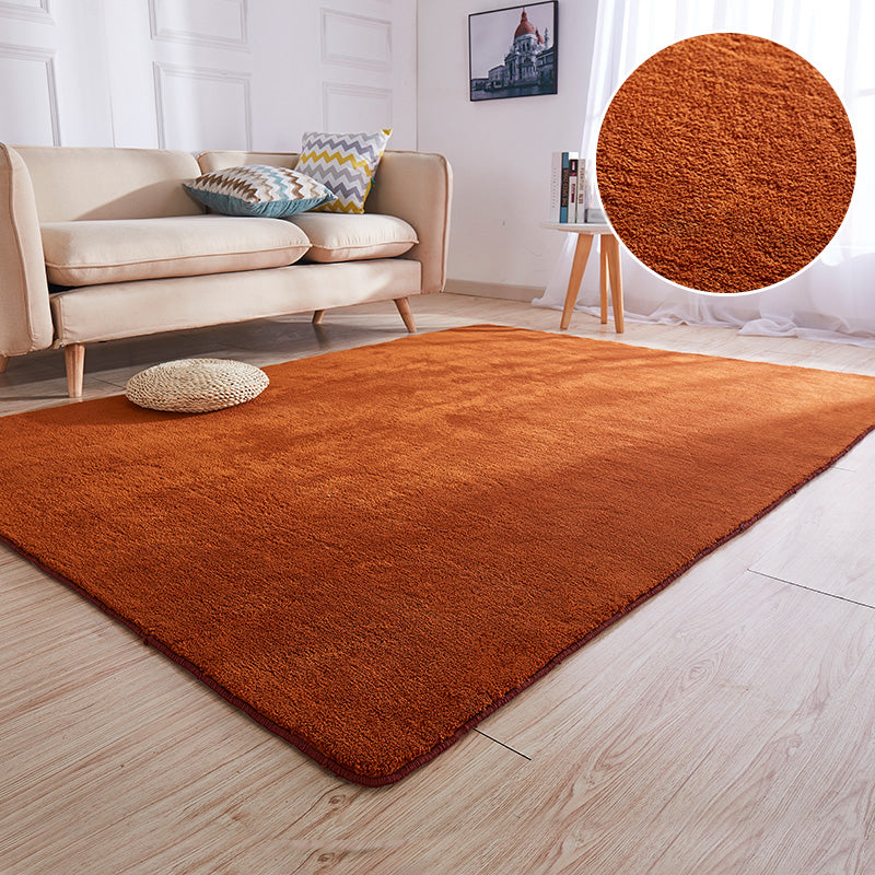 Minimalism Living Room Area Rug Multi-Colored Plain Rug Polyester Non-Slip Backing Machine Washable Stain Resistant Carpet