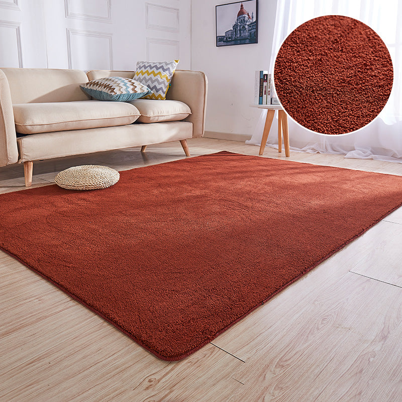 Minimalism Living Room Area Rug Multi-Colored Plain Rug Polyester Non-Slip Backing Machine Washable Stain Resistant Carpet