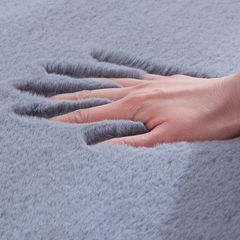 Minimalistischer Fußteppich für den Nachttisch, mehrfarbig, einfarbig, Teppich aus Kunstflaum, rutschfeste Unterseite, waschbar, schmutzabweisend