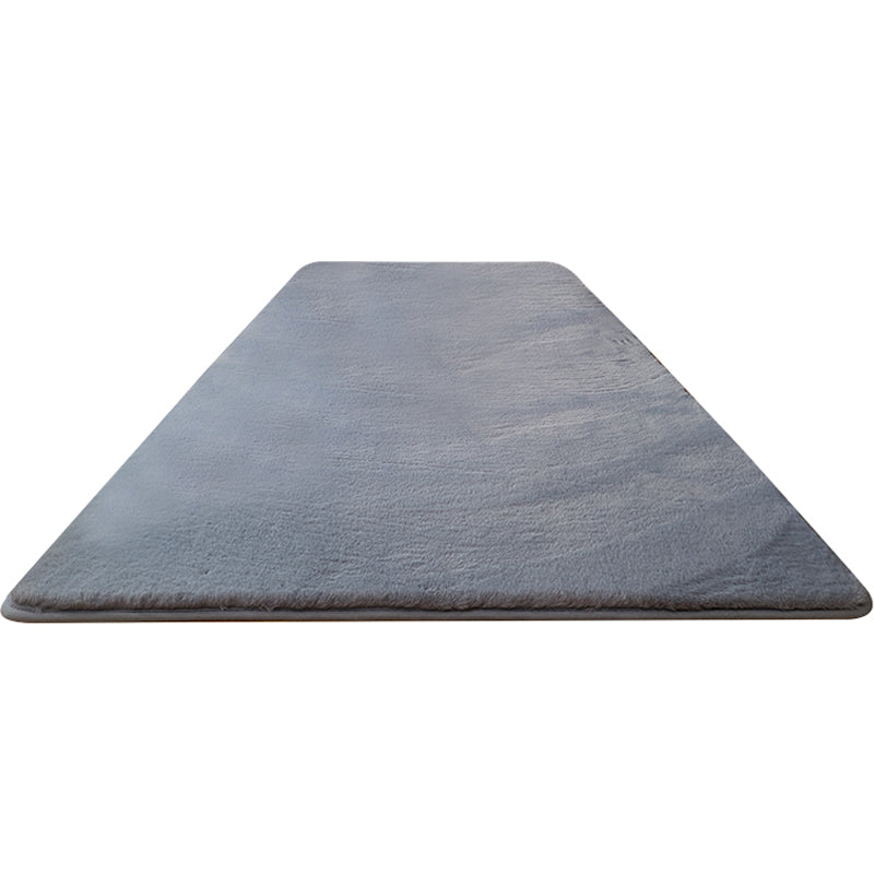 Minimalist Bedside Foot Rug Multi Colored Plain Rug Faux Fluff Non-Slip Backing Washable Stain Resistant Rug