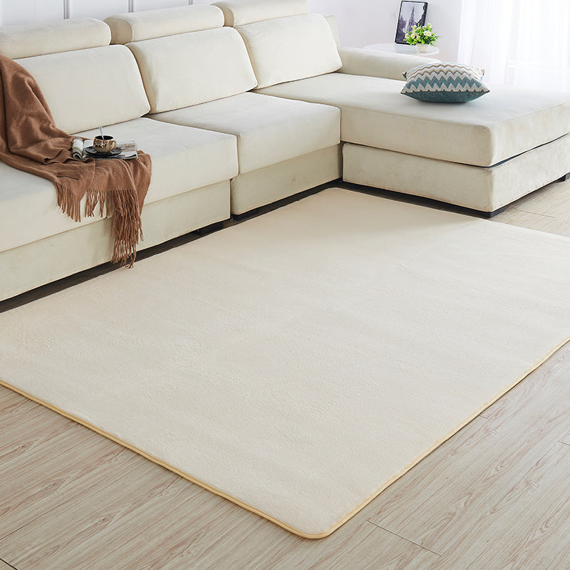 Multi-Color Sitting Room Rug Simplicity Plain Carpet Synthetics Pet Friendly Washable Anti-Slip Backing Rug