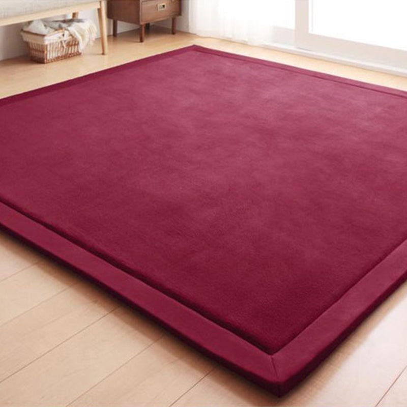 Upgraded Multi Colored Plain Rug Polypropylene Minimalism Rug Machine Washable Pet Friendly Anti-Slip Backing Carpet for Playroom