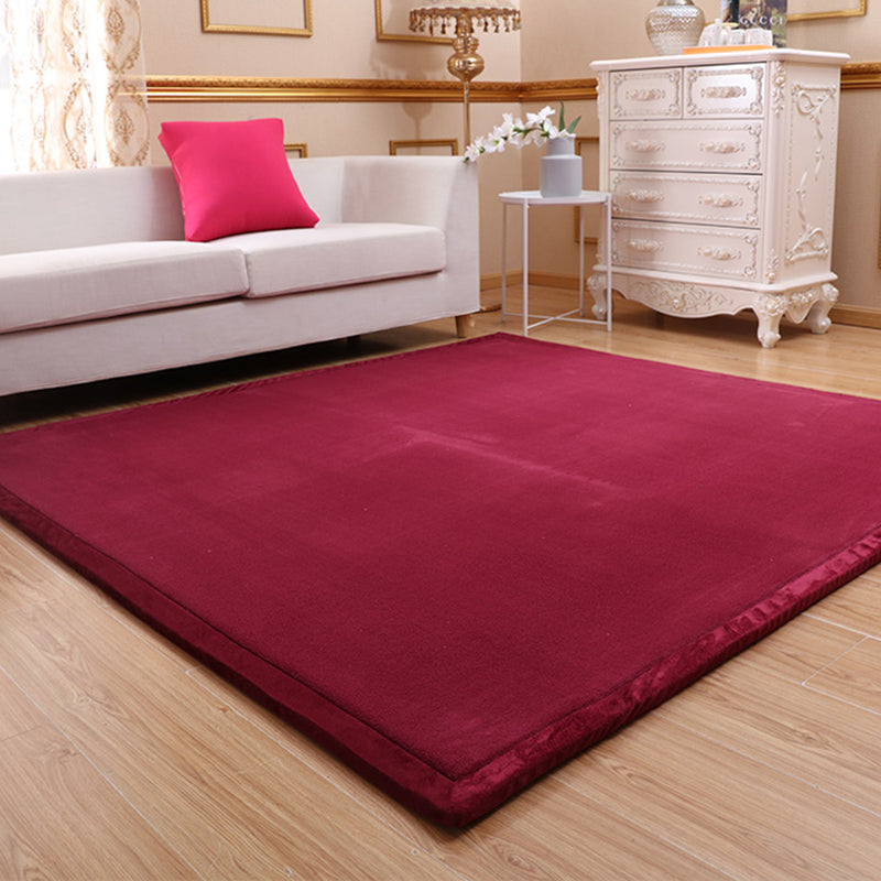 Simple Tatami Rug Multi Color Solid Color Carpet Faux Fur Pet Friendly Non-Slip Machine Washable Indoor Rug