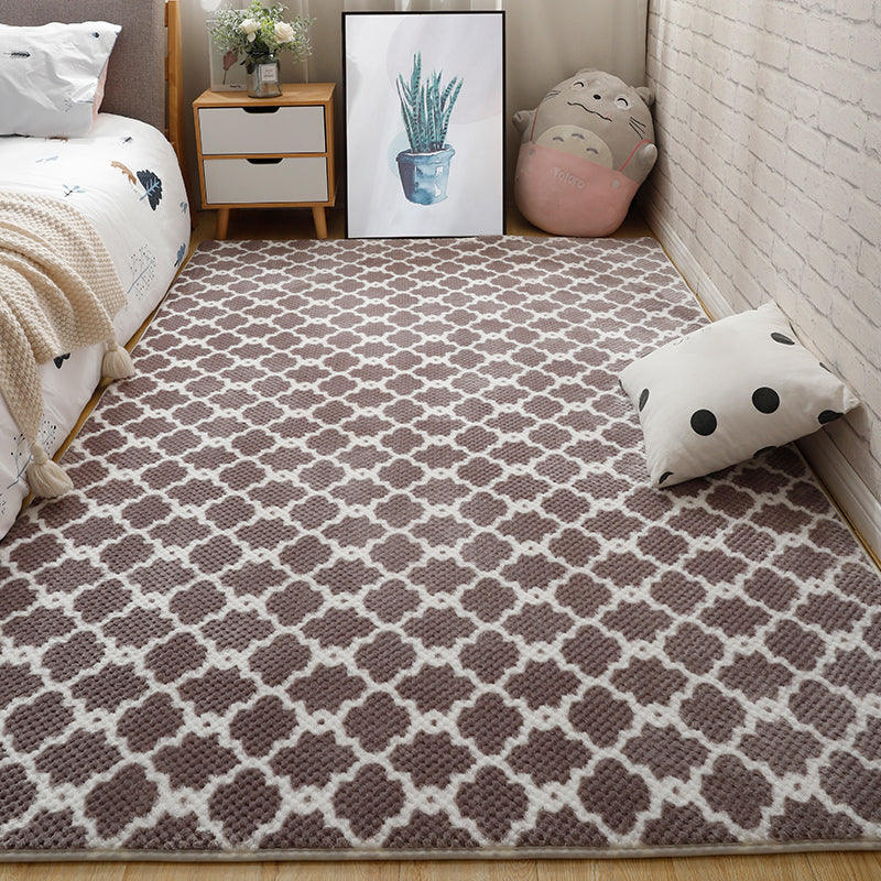 Moderne Nachtt Teppich Multi-Farben Quatrefoil Druck Teppich Polyester Nicht-Schlupf-Rückenwaschabierfreundlicher Bereich Teppich