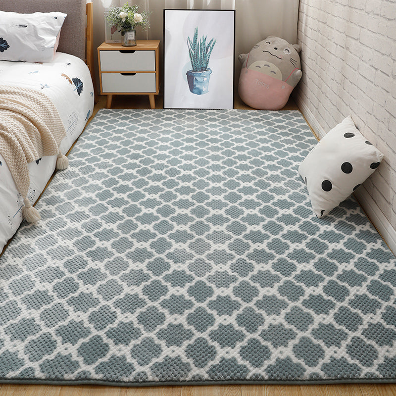 Moderne Nachtt Teppich Multi-Farben Quatrefoil Druck Teppich Polyester Nicht-Schlupf-Rückenwaschabierfreundlicher Bereich Teppich