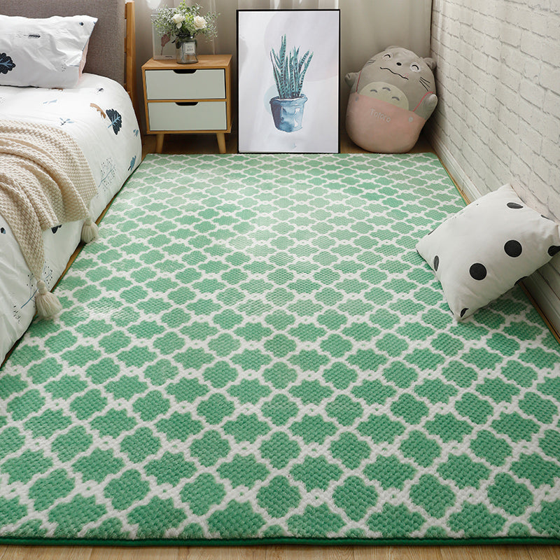 Moderne Nachtt Teppich Multi-Farben Quatrefoil Druck Teppich Polyester Nicht-Schlupf-Rückenwaschabierfreundlicher Bereich Teppich