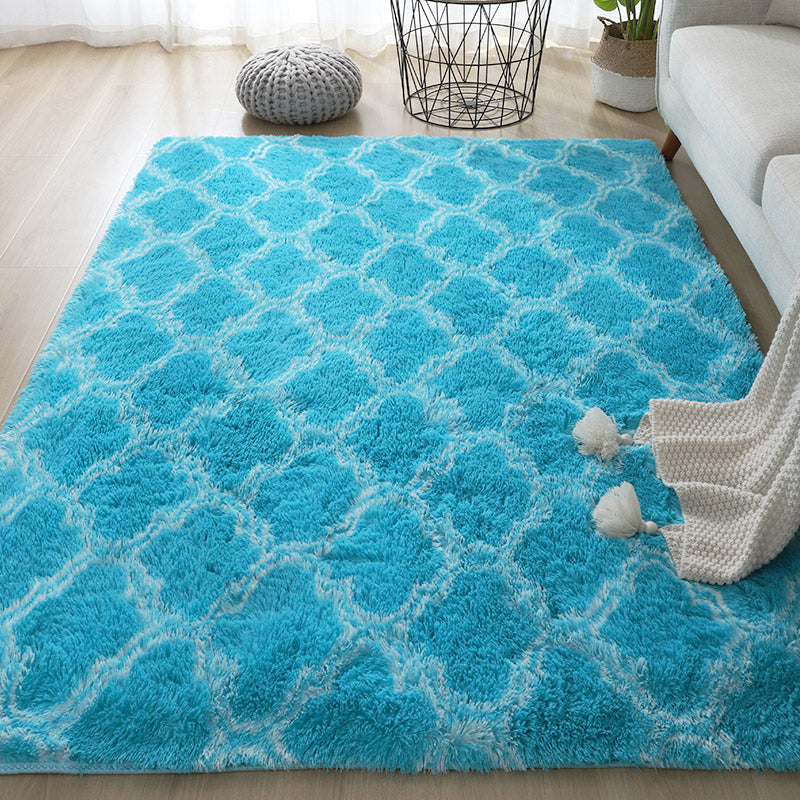 Einfacher Gitterteppich Multi-Farbe Moderne Teppichsynthetik Nicht-Schlupf-Backing Easy Care Teppich für Wohnzimmer