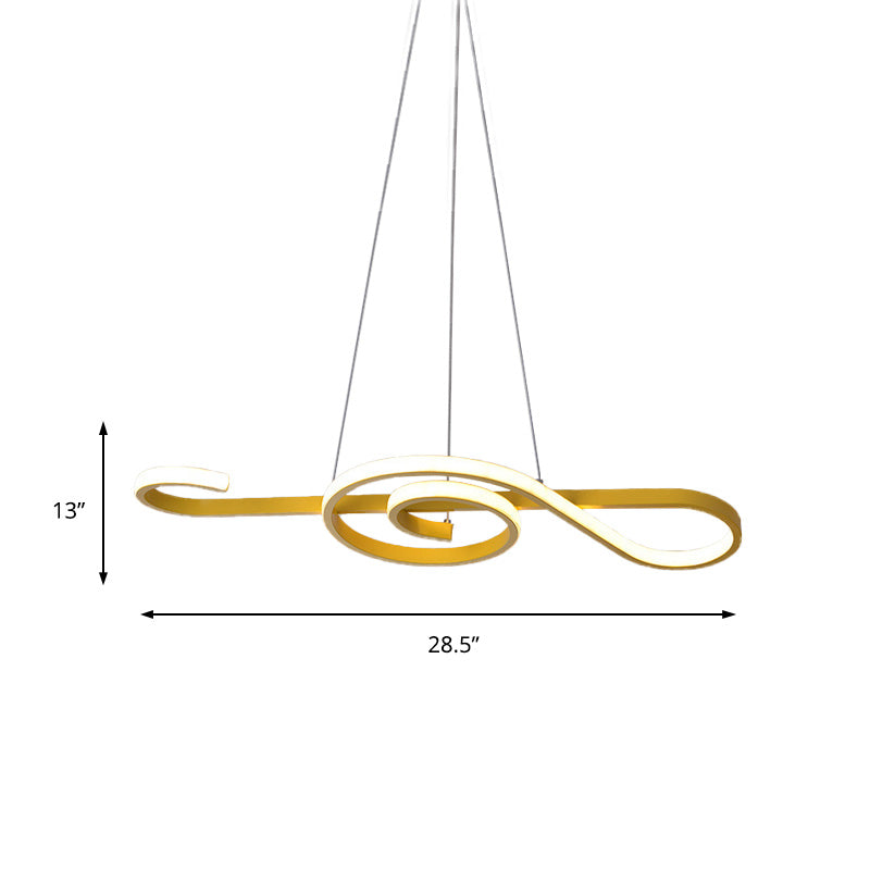 Gelb/rosa Twist -Anhänger Kronleuchter zeitgenössischer Acryl -LED Hanges Anhänger Licht in Weiß/warmes Licht für Schlafzimmer