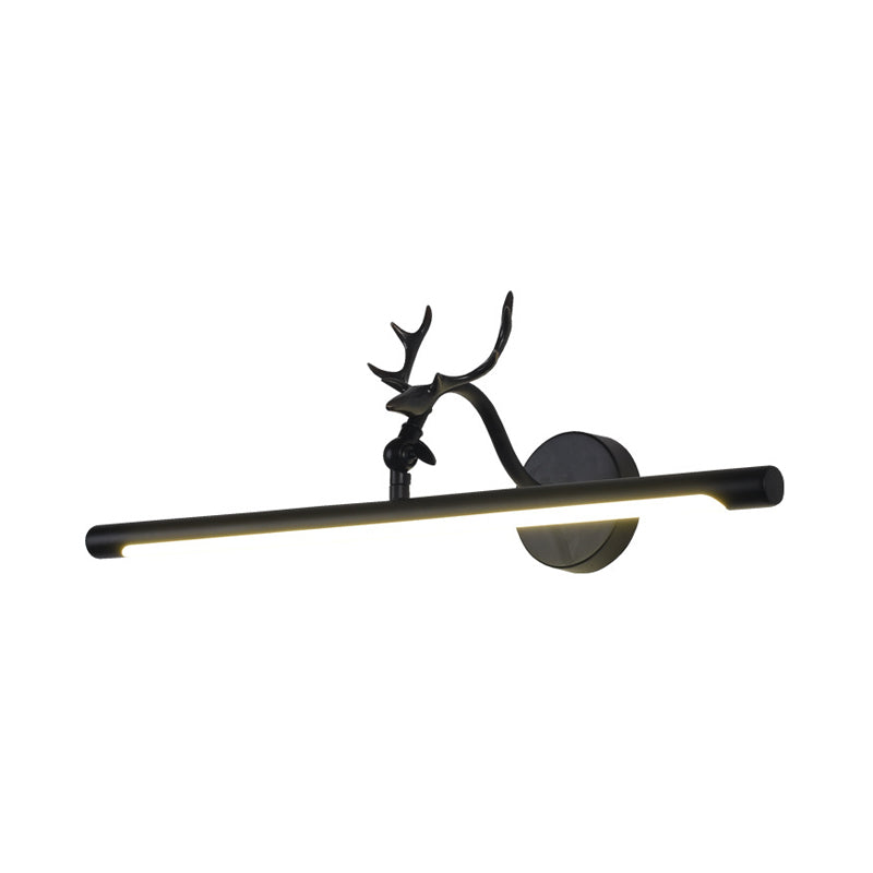 Lineaire ijdelheid lamp traditioneel 18 "/23" /29,5 "brede led metaal sconce lamp in het zwart voor badkamer