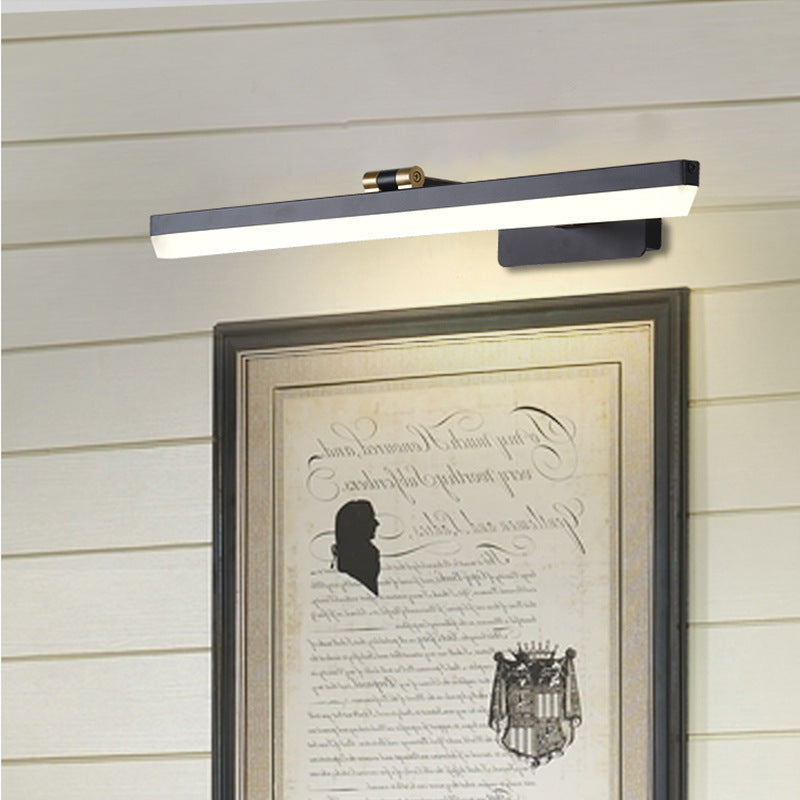 Metal Black Sconce Lamp Elongated LED Traditional Wall Mounted Vanity Light, 17"/38"/22.5" Wide