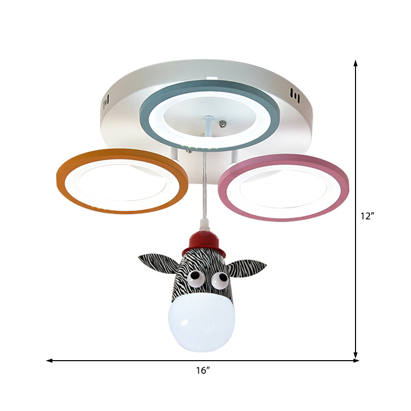 Círculos acrílicos Luz de dibujos animados de luz LED LEPACTURA COLGA COLGA COLLA CON ELECTRO DE GRABA/CABALLO PARA DORMITORIO