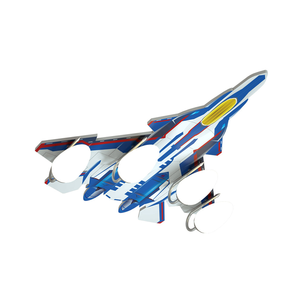 Acabado azul/verde Avión al ras del colgante Luz modernista 4 luces Lámpara de techo de plástico y ópalo para la habitación de los niños